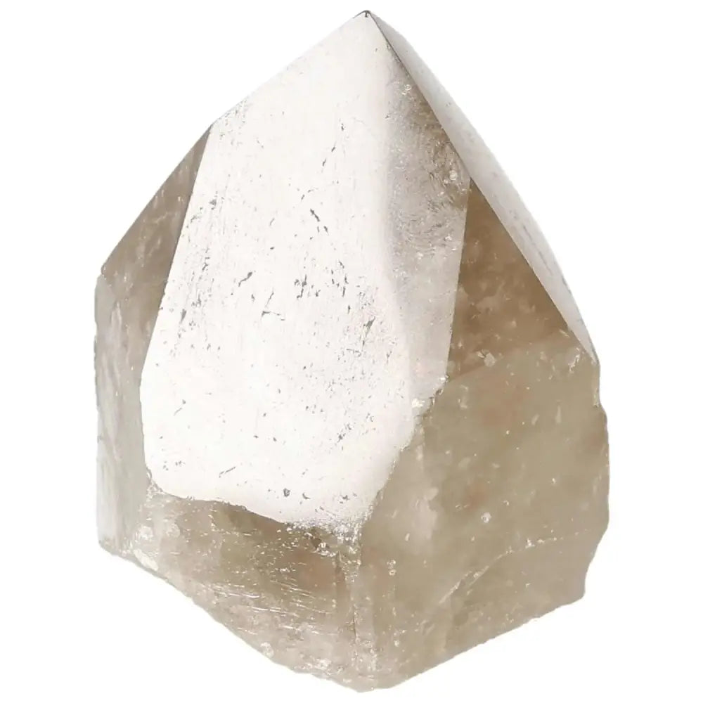 Polished Smoky Quartz Point crystal with grounding and protective properties from Sylvia Crystals.