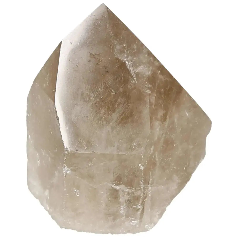 Polished Smoky Quartz Point from Sylvia Crystals, known for grounding and protection, enhancing luxury and spirituality in crystal collections.
