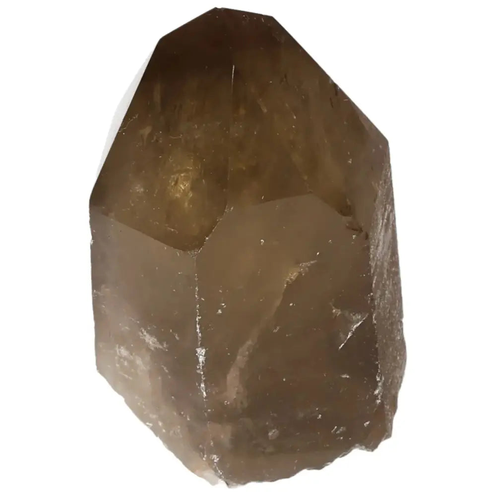 Polished Smoky Quartz Point crystal with grounding energy, ideal for spiritual practice and home décor from Sylvia Crystals.