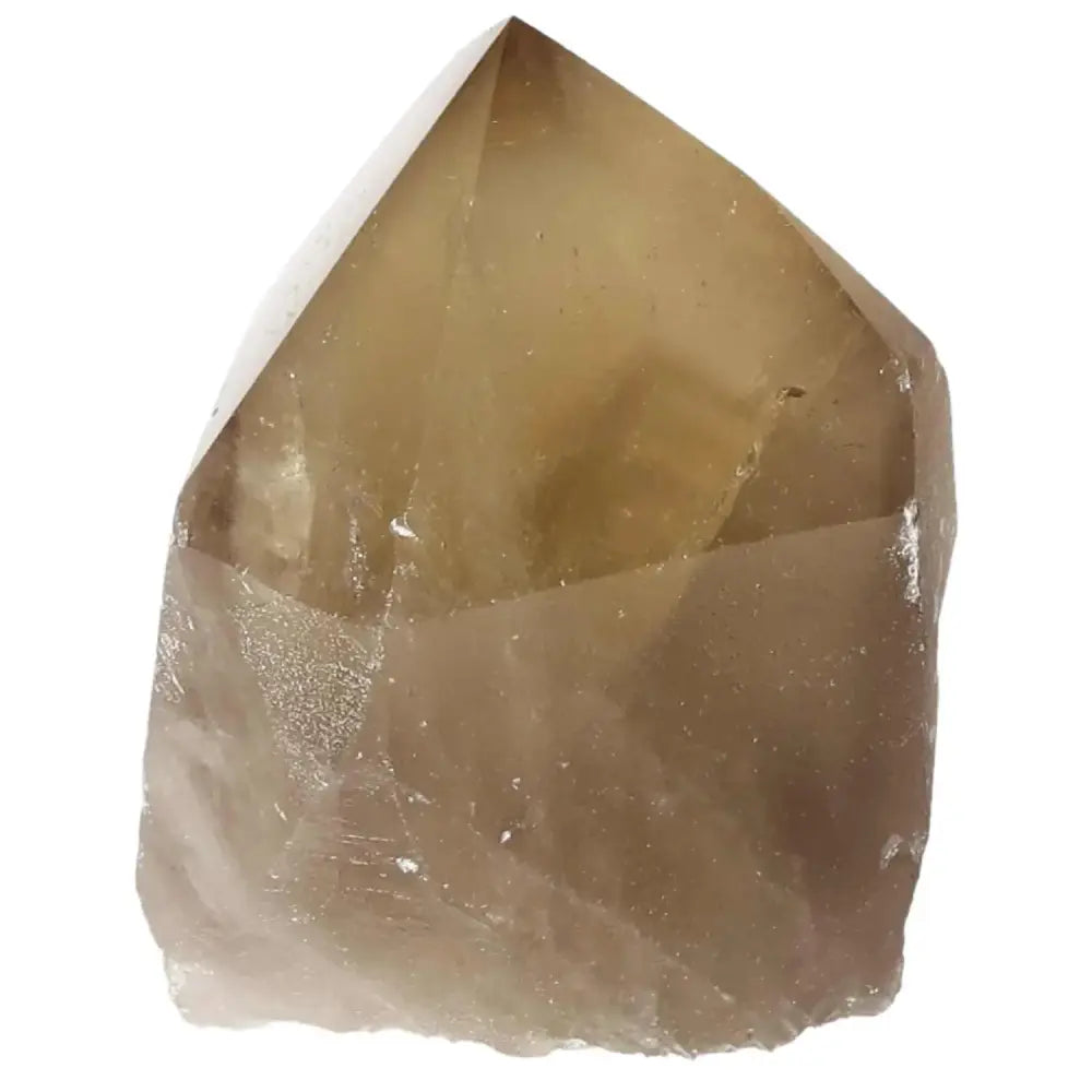 Polished Smoky Quartz Point by Sylvia Crystals, luxurious crystal for spiritual grounding and protection, premium quality.
