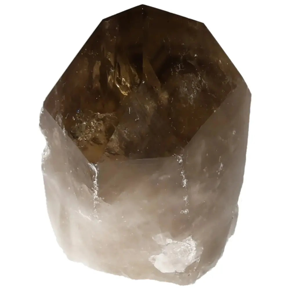 Polished Smoky Quartz Point crystal tower from Sylvia Crystals, embodying luxury and spiritual balance, ideal for grounding.