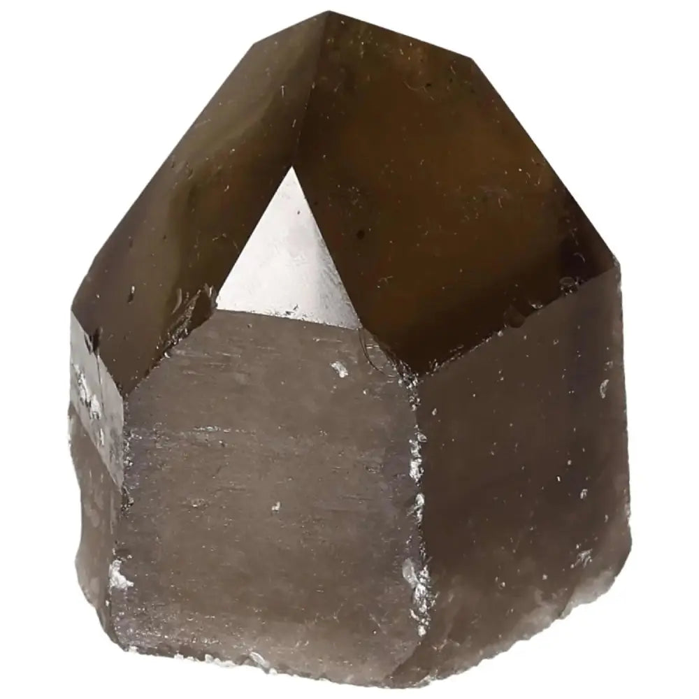 Polished Smoky Quartz Point crystal, luxury Sylvia Crystals product for emotional balance and protection.