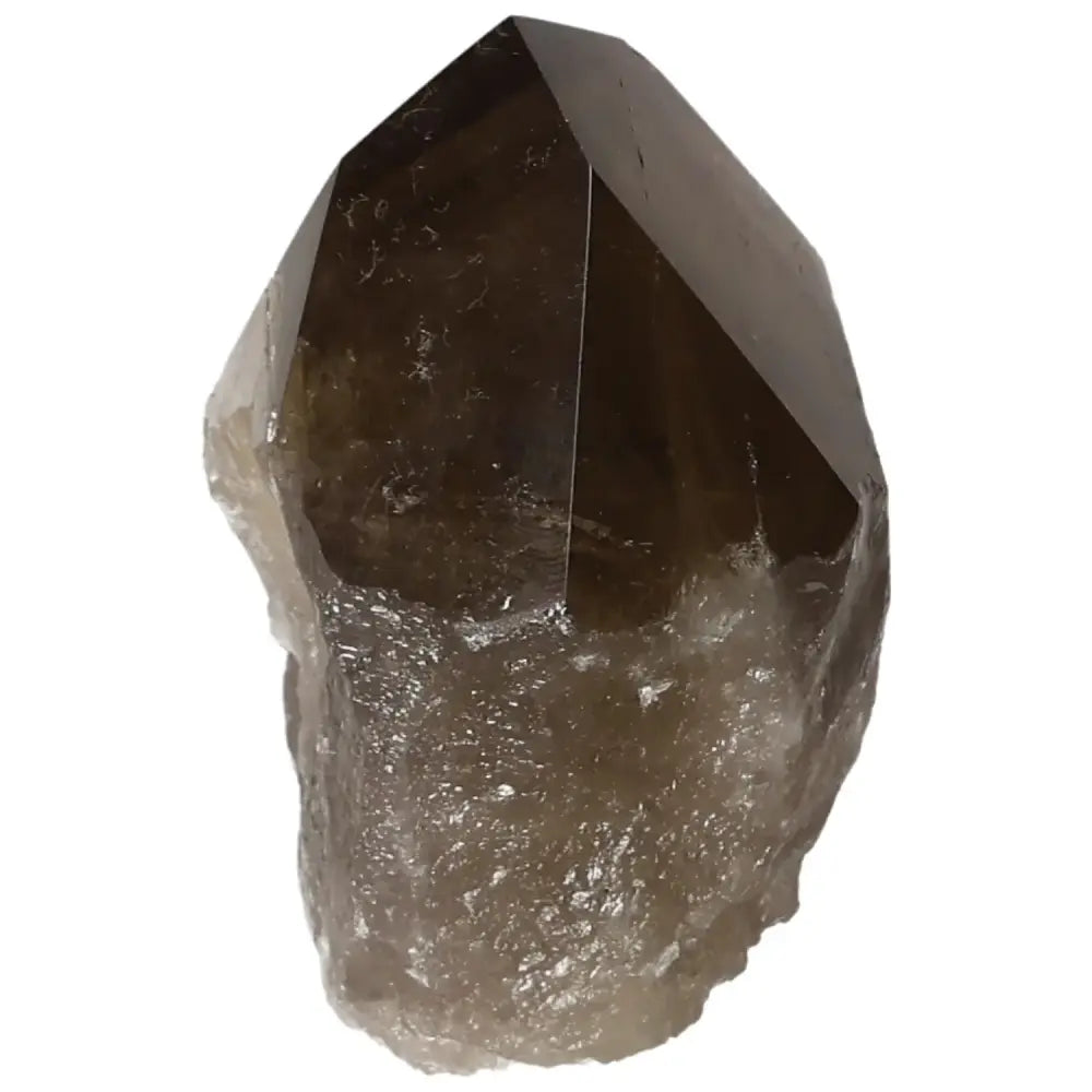 Polished Smoky Quartz Point for grounding and protection, premium quality from Sylvia Crystals.