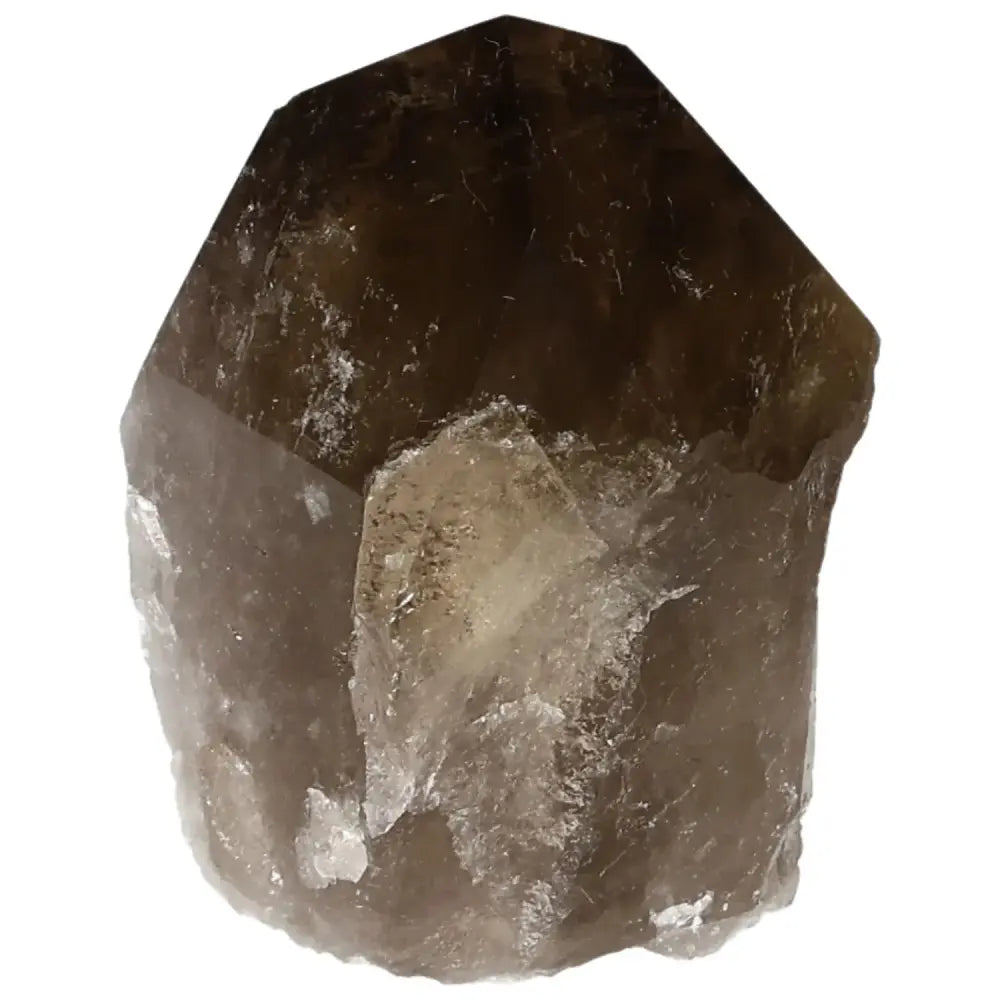 Polished Smoky Quartz Point crystal for grounding energy and protection by Sylvia Crystals, premium handpicked decorative healing stone.