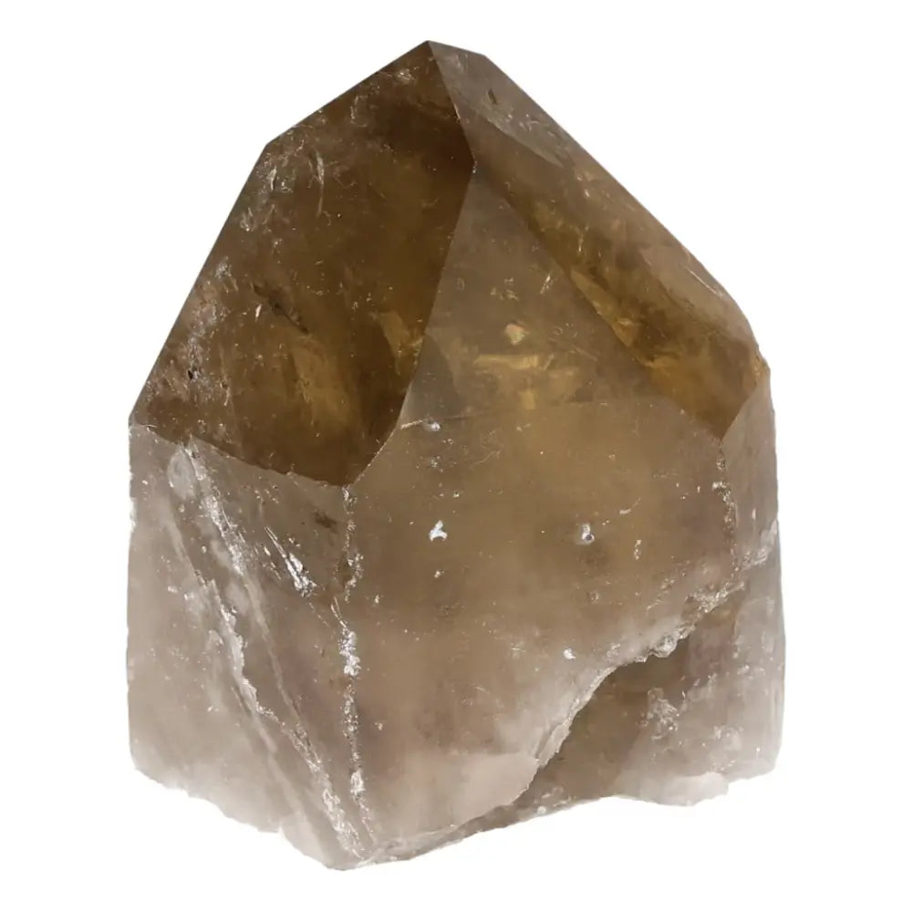 Polished Smoky Quartz Point crystal with grounding energy, ideal for meditation. Exquisite piece from Sylvia Crystals.
