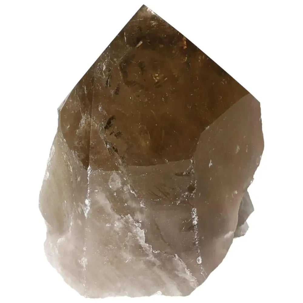 Polished Smoky Quartz Point for meditation by Sylvia Crystals, luxury spiritual crystal with grounding energy