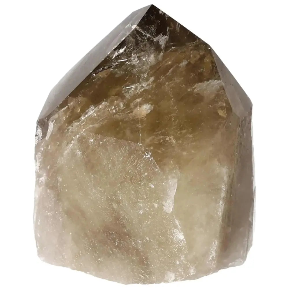 Polished Smoky Quartz Point crystal with grounding energy, ideal for meditation, from Sylvia Crystals.