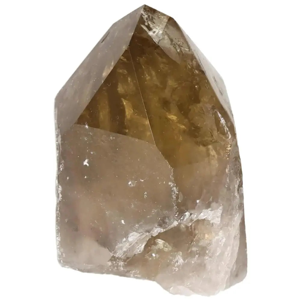 Polished Smoky Quartz Point crystal from Sylvia Crystals, known for its grounding energy and luxury, perfect for meditation rituals.