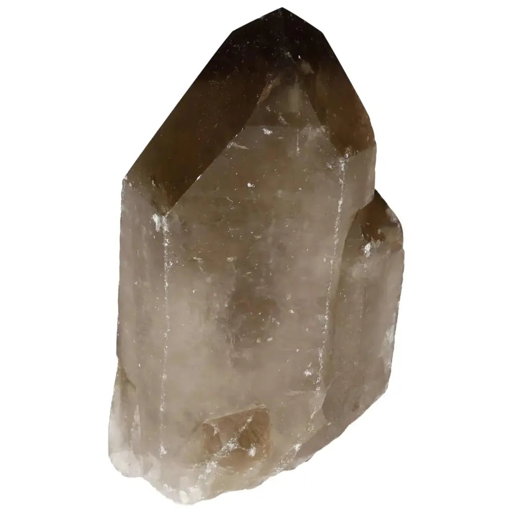 Polished Smoky Quartz Point crystal, luxury gem from Sylvia Crystals, known for grounding properties and spiritual elegance.