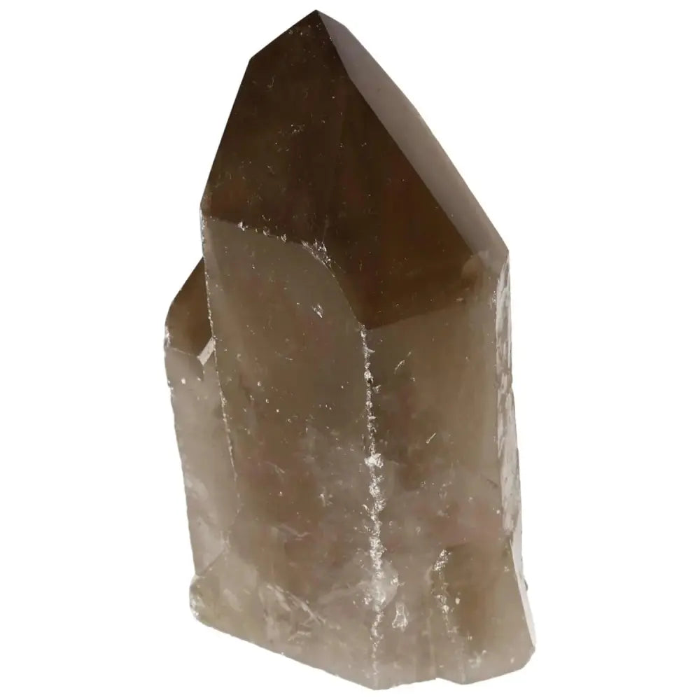 Polished Smoky Quartz Point from Sylvia Crystals, showcasing its luxurious and grounding properties.
