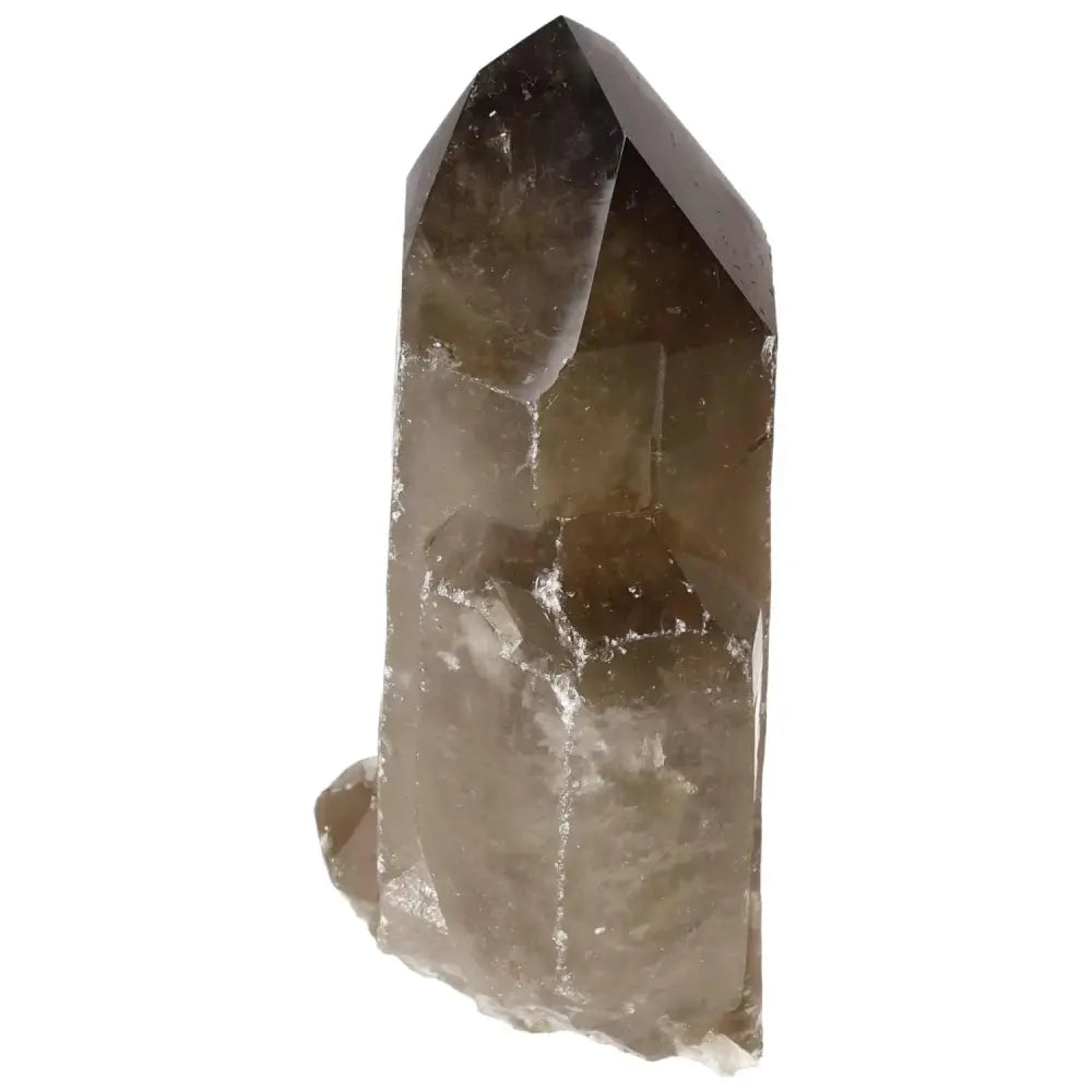 Polished Smoky Quartz Point crystal from Sylvia Crystals, known for grounding energy and spiritual luxury, handpicked from suppliers.