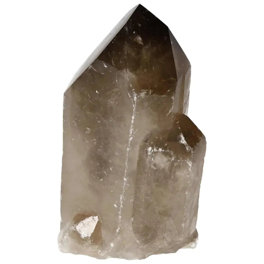 Polished Smoky Quartz Point crystal with grounding properties from Sylvia Crystals, ideal for luxury and spiritual collections.