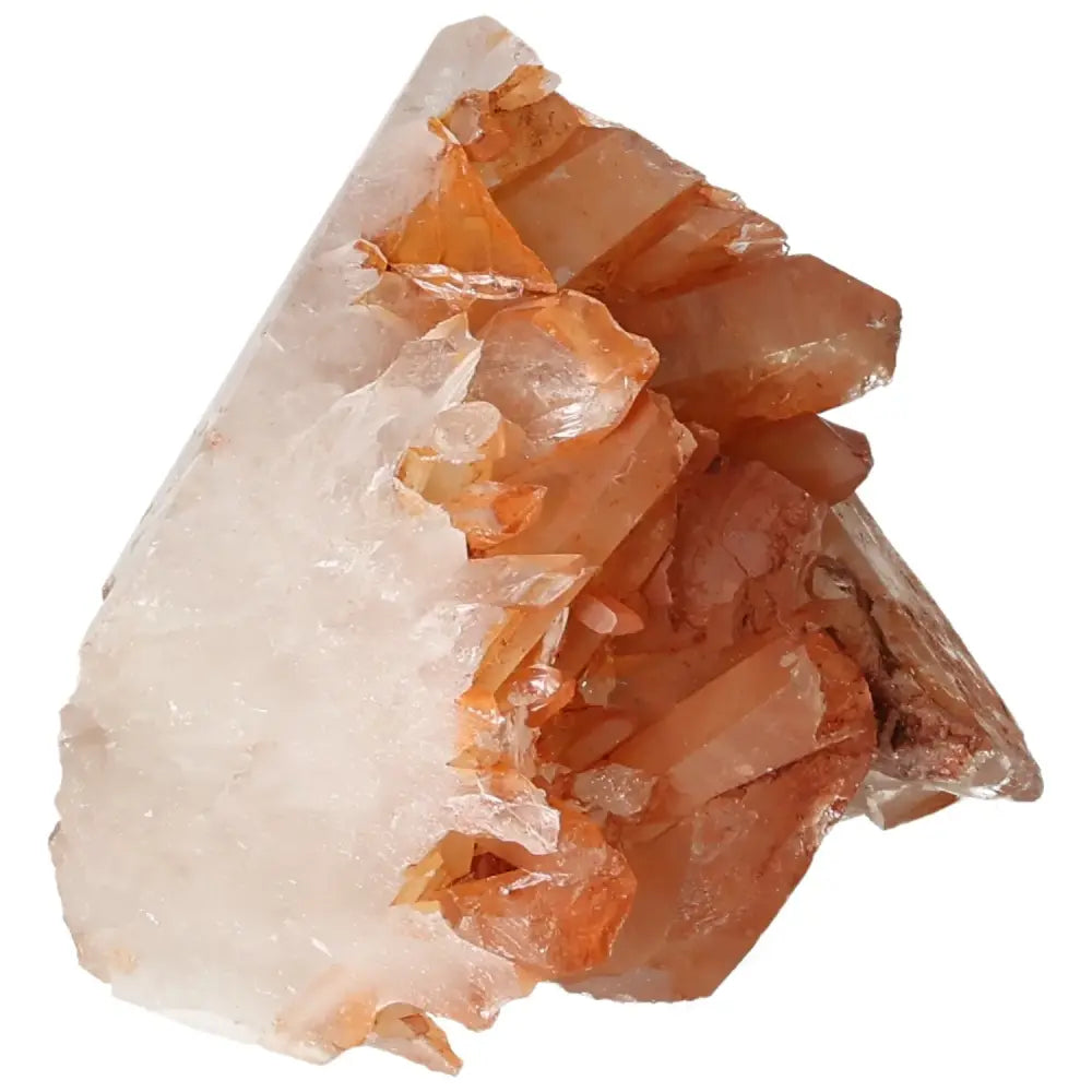 Polished Tangerine Quartz Point by Sylvia Crystals showcasing radiant orange hues for luxury and spiritual depth.