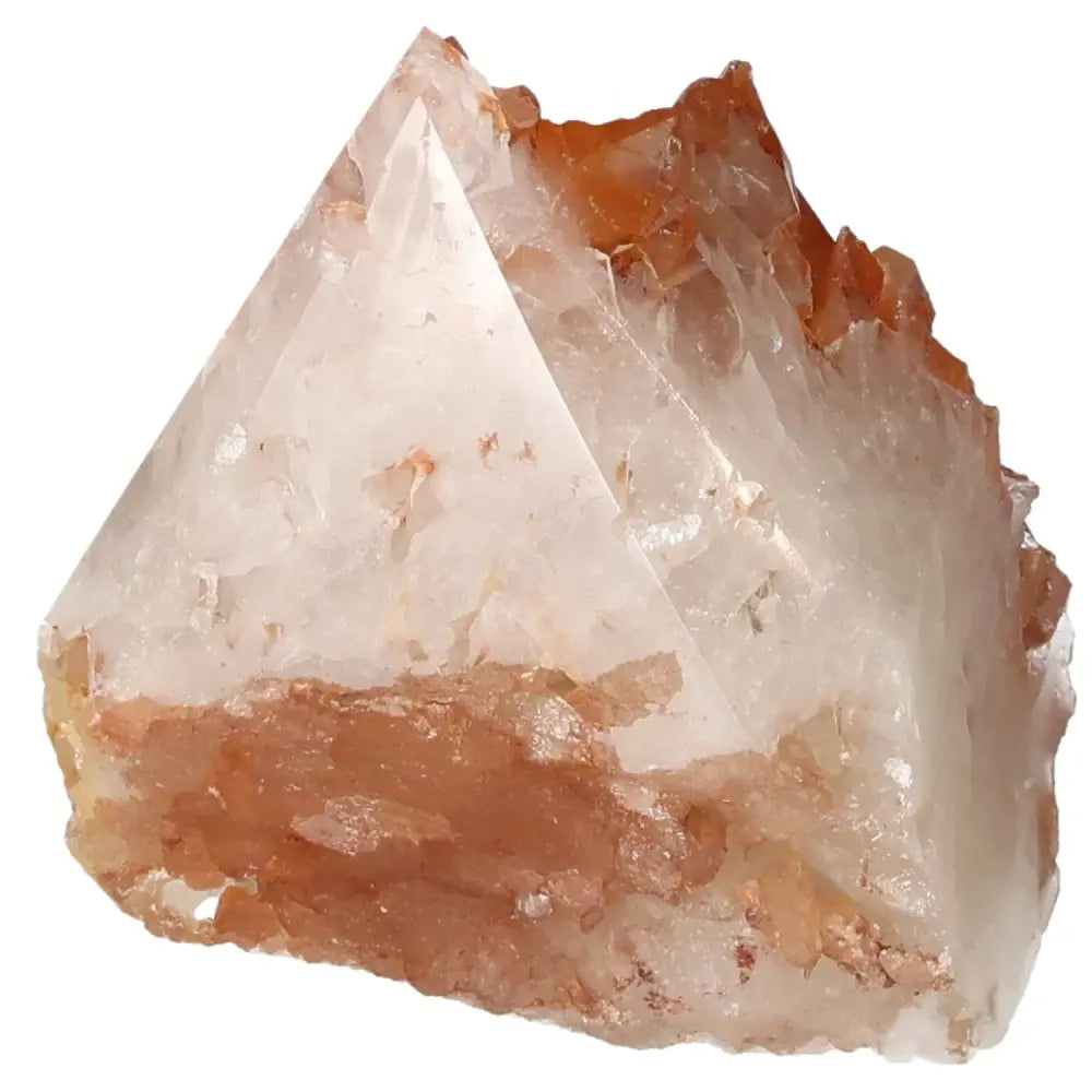 Polished Tangerine Quartz Point by Sylvia Crystals, showcasing a luxurious radiant hue, symbolizing spiritual depth and sophistication.