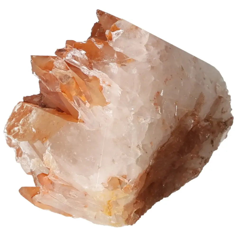 Polished Tangerine Quartz Point by Sylvia Crystals, showcasing radiant tangerine hue and luxury craftsmanship.