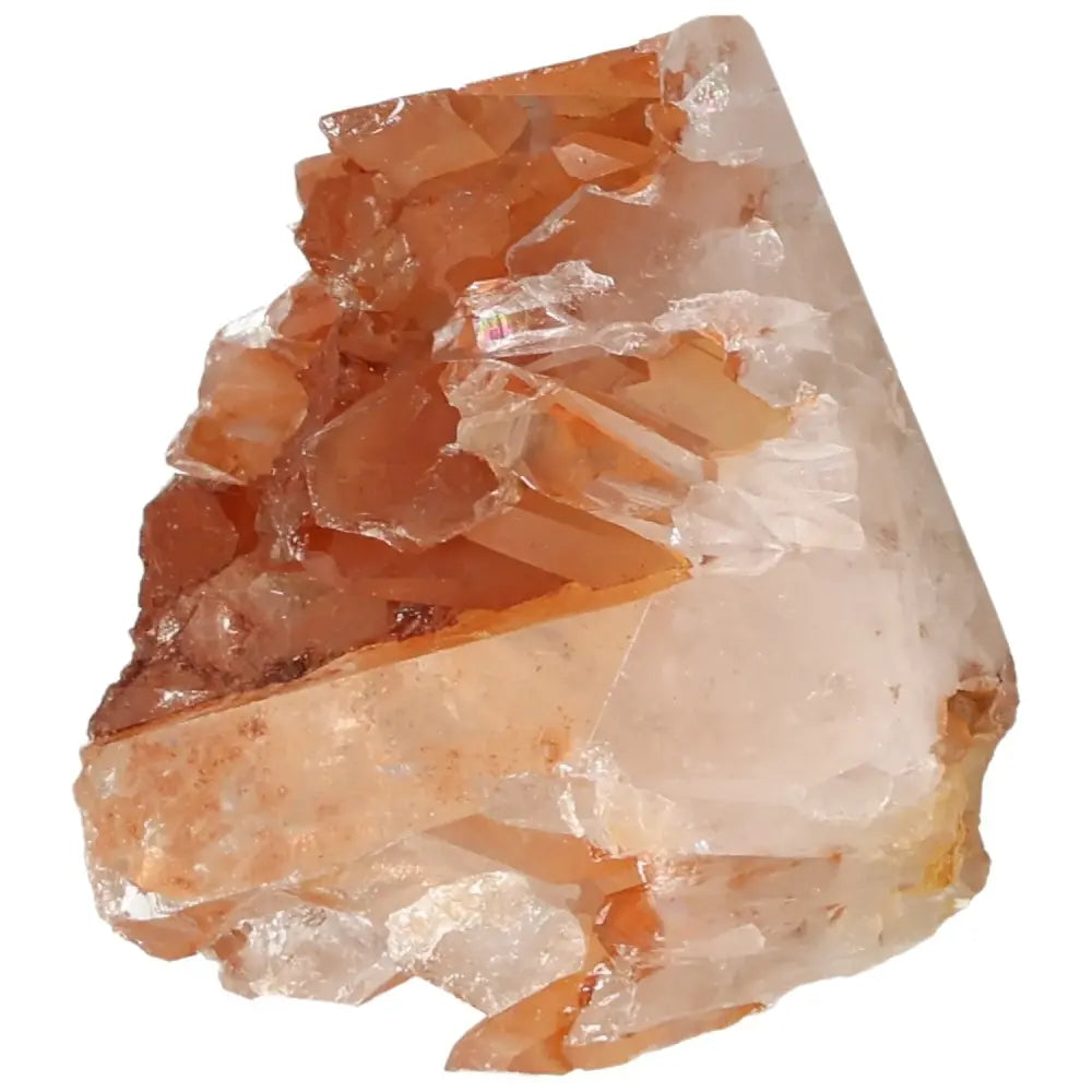 Close-up of Sylvia Crystals' Polished Tangerine Quartz Point with radiant orange hue, symbolizing luxury and spiritual depth.