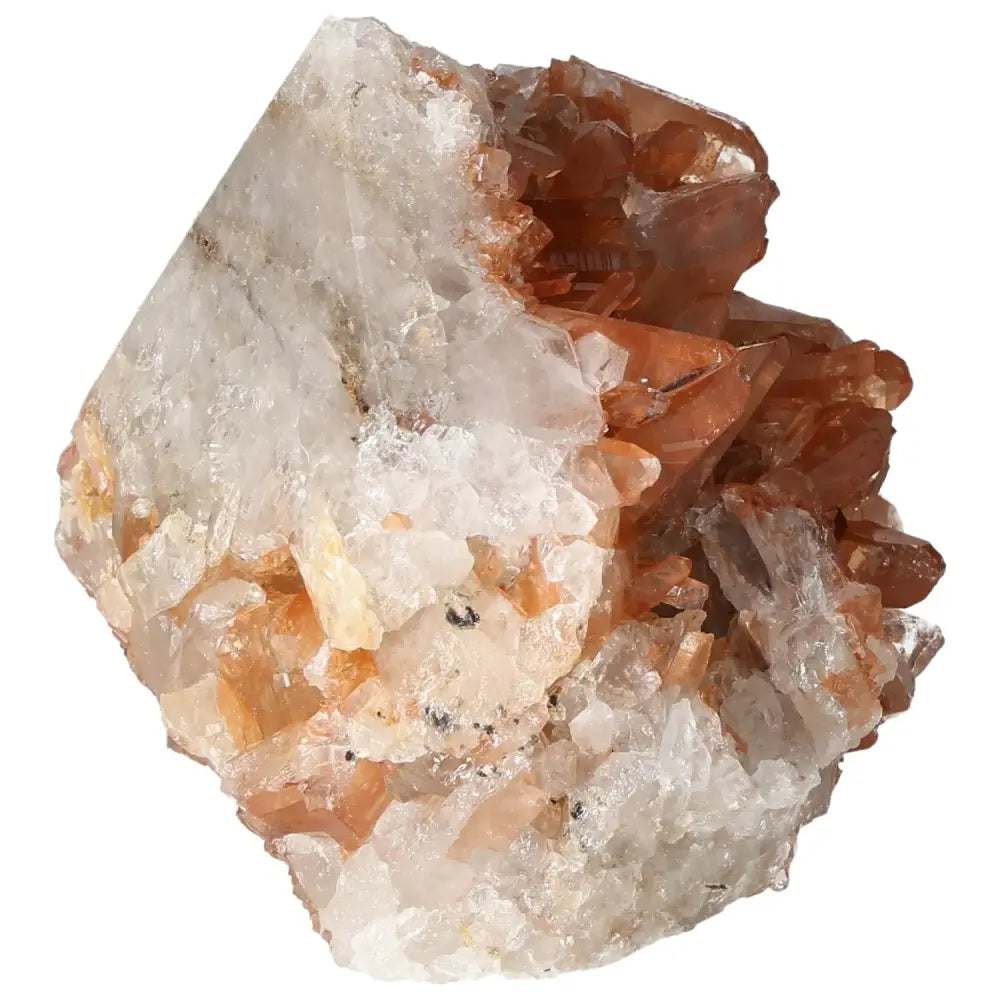 Polished Tangerine Quartz Point crystal with vibrant hue, known for metaphysical properties, from Sylvia Crystals collection.
