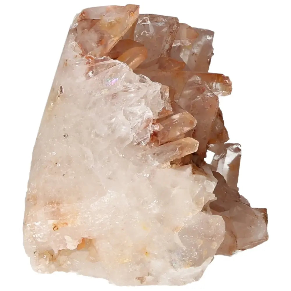 Polished Tangerine Quartz Point from Sylvia Crystals with vibrant hematite inclusions