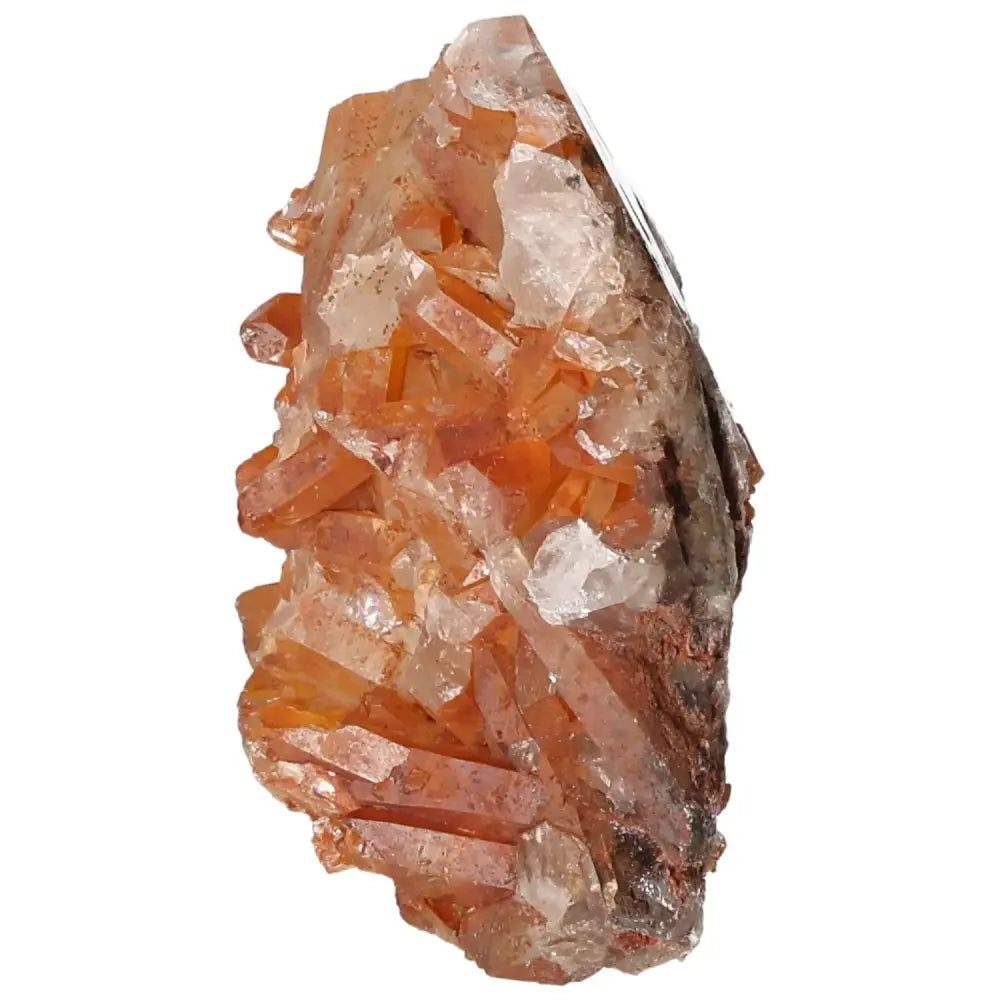 Polished Tangerine Quartz Point from Sylvia Crystals, luxury handpicked crystal with vibrant hue, embodies spirit and quality.