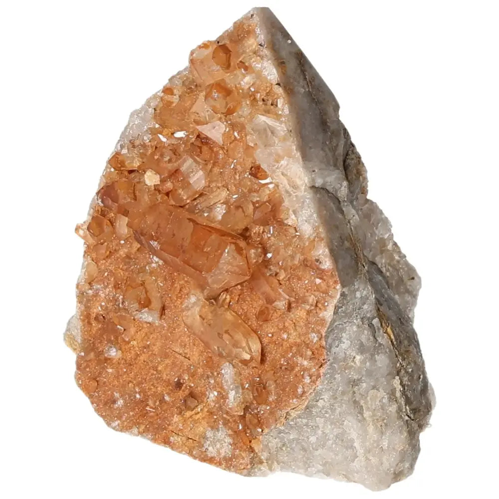 Vibrant Polished Tangerine Quartz Point crystal with radiant orange hues symbolizing creativity and positive transformation.