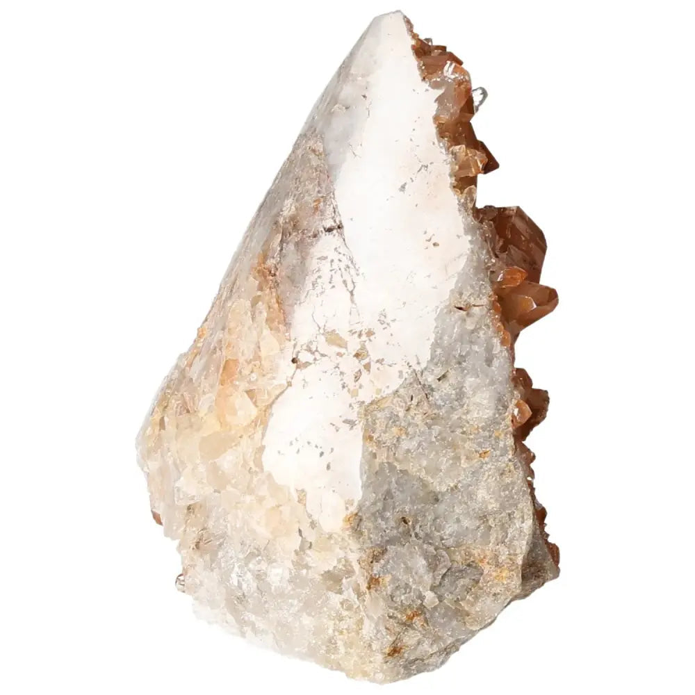 Polished Tangerine Quartz Point gemstone, vibrant hue, symbolizing creativity and transformation, from Sylvia Crystals.