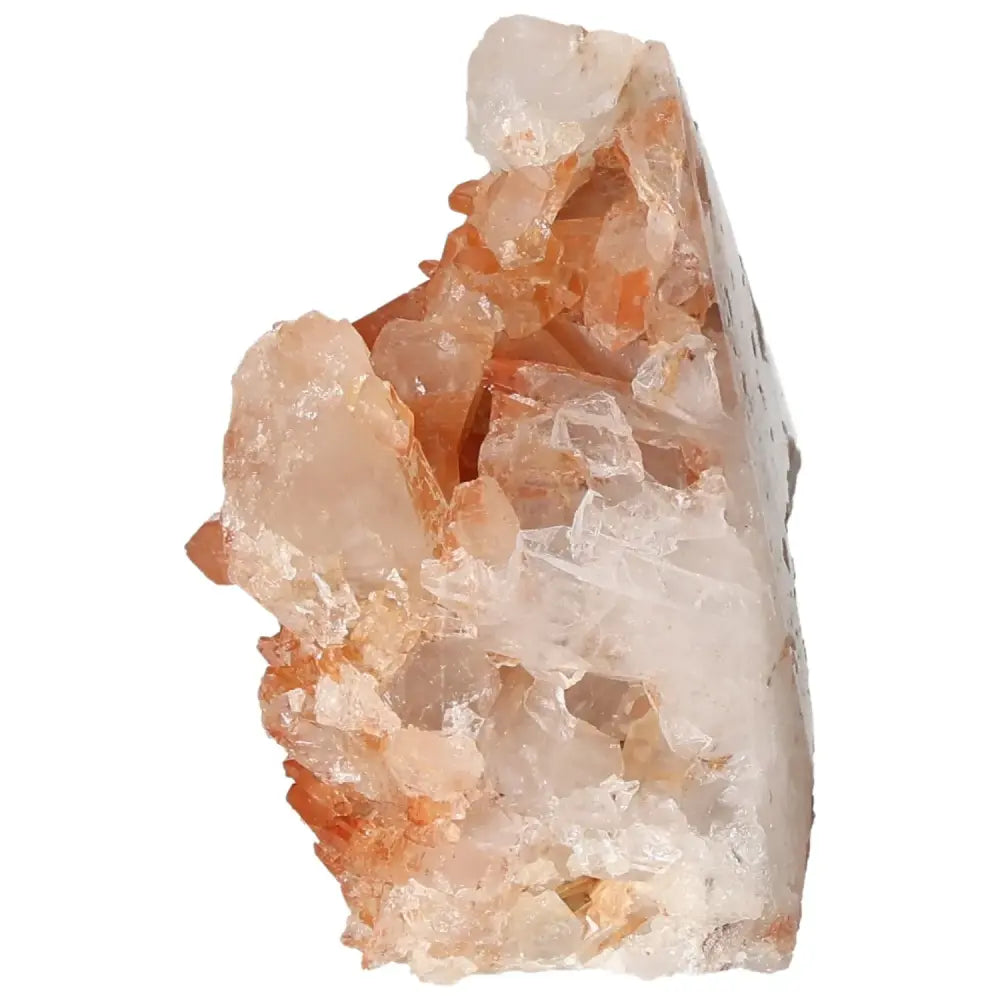Polished Tangerine Quartz Point with vibrant hues and a smooth finish showcasing natural beauty from Sylvia Crystals.
