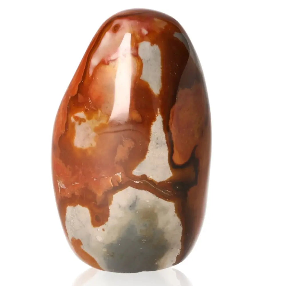 Polychrome Jasper Free Form stone with vibrant earthy colors, known as Desert Jasper, showcasing natural red, orange, and brown hues.