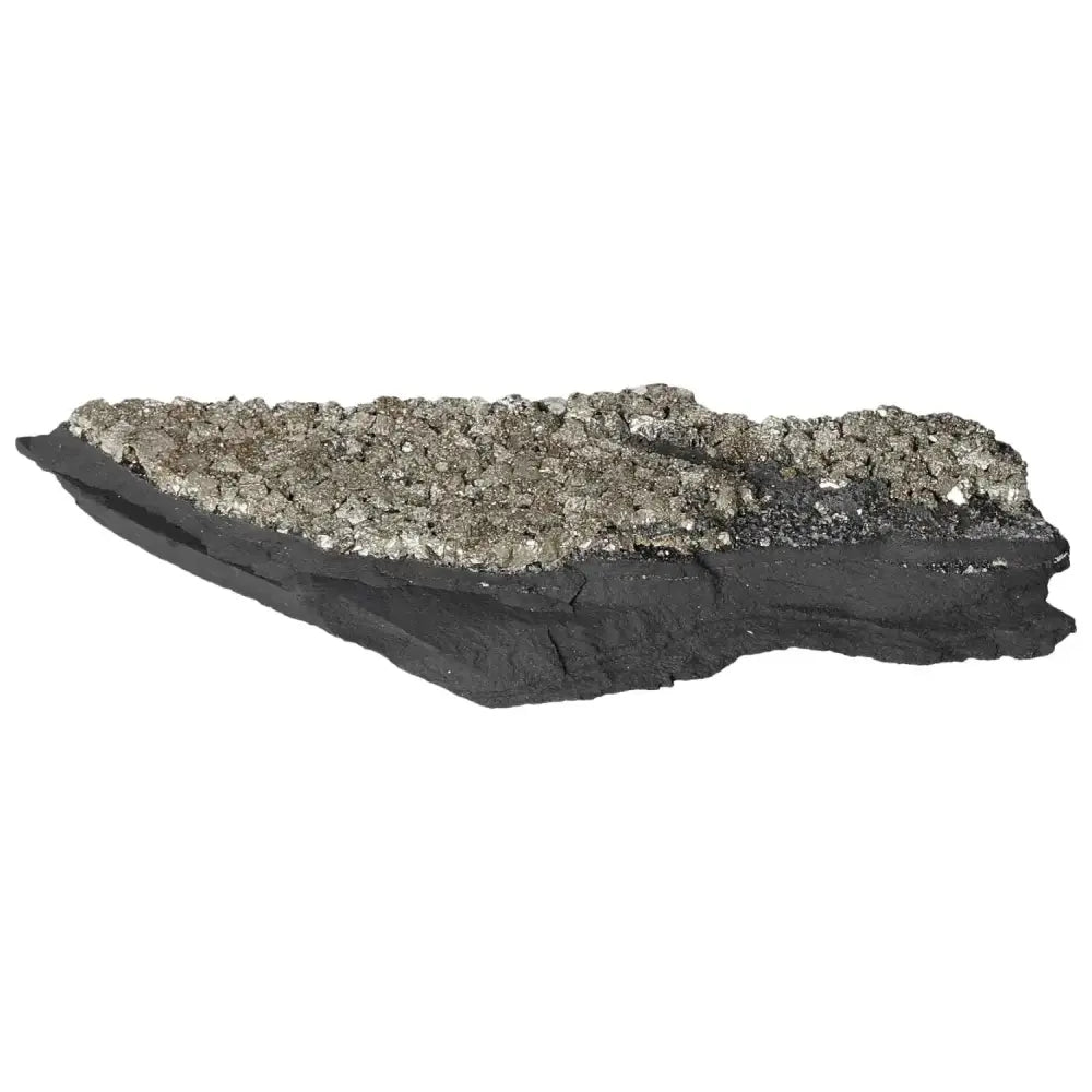 Pyrite with basalt crystal, showcasing premium quality and transformative energy, ideal for creativity and stability from Sylvia Crystals.