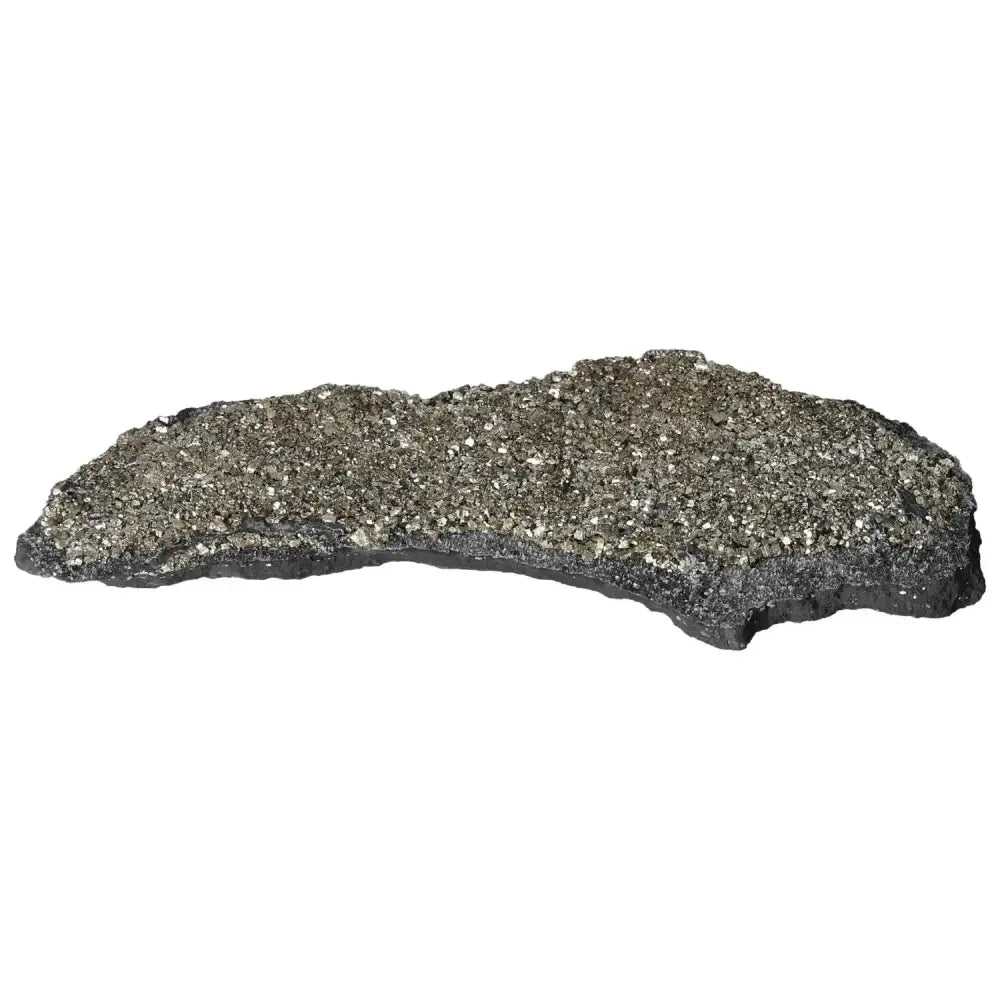 Glistening Pyrite on a solid Basalt base from Sylvia Crystals, showcasing elegant luxury and spiritual grounding.