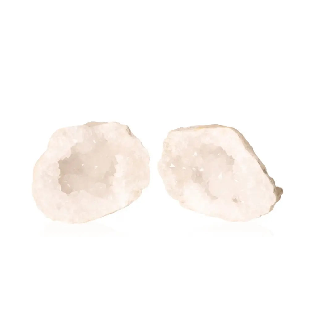 Quartz Geode with sparkling white crystals exposed, ideal for energy purification and decorative display, weighing 900-1200g.