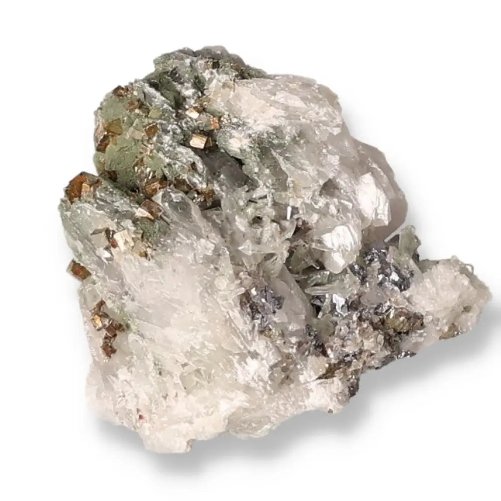 Raw quartz crystal gemstone showcasing diverse colors and unique textures, bridging physical and spiritual realms.