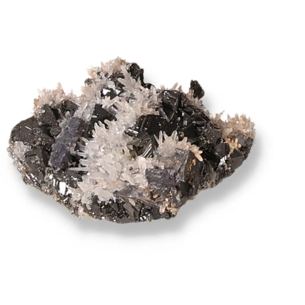 Quartz with Galena crystal showcasing metallic luster and transformative energy, ideal for elevating space and spirit.