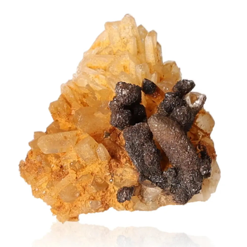 Quartz with Goethite crystal from Sylvia Crystals, showcasing luxury and spiritual harmony with striking visual appeal.