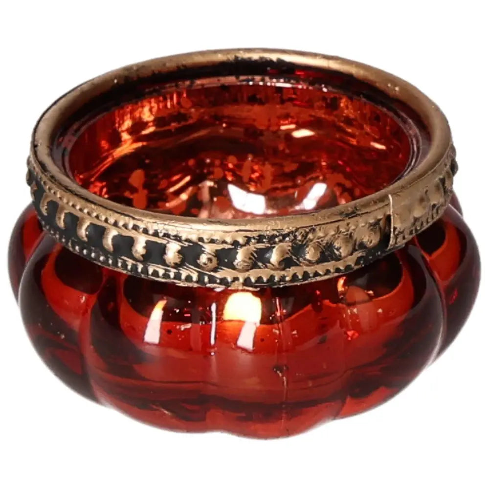 Luxury red candle holder by Sylvia Crystals, featuring elegant design and vibrant hue for energy and aesthetic enhancement.