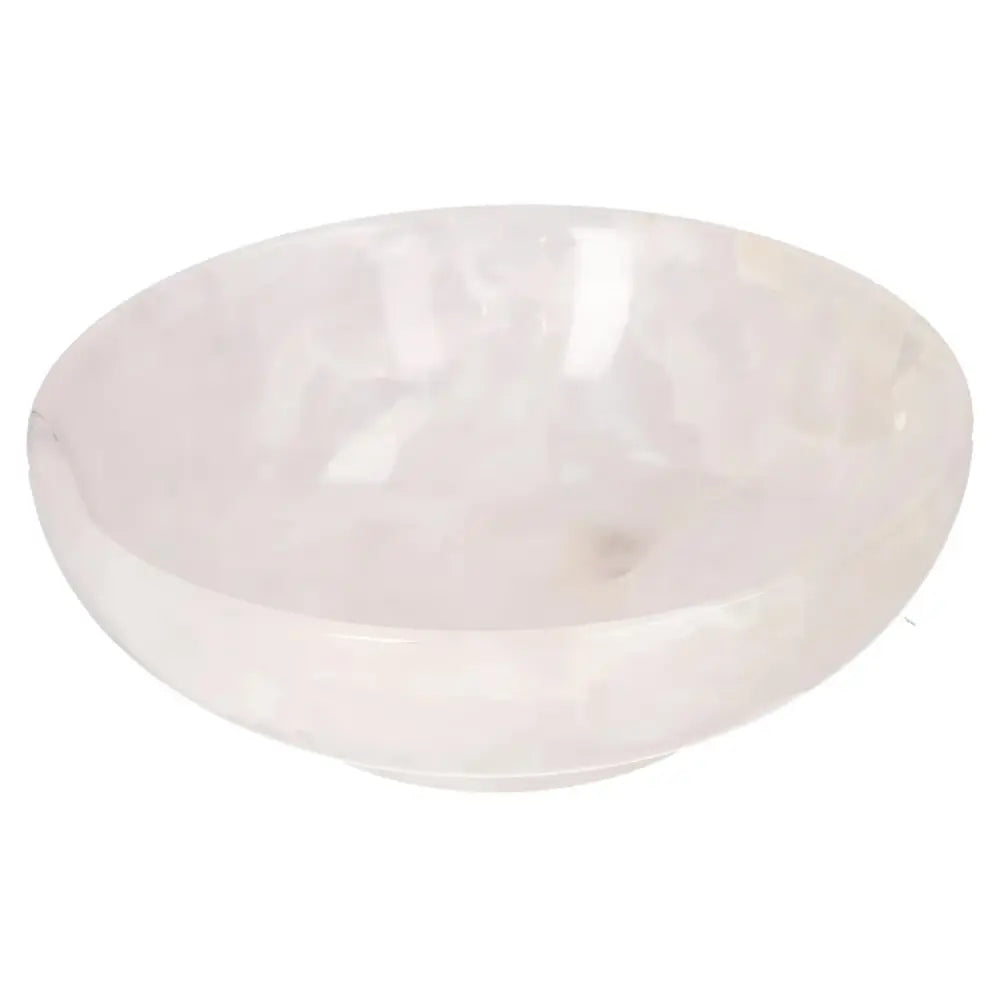 Elegant rose onyx bowl with polished surface and delicate veining, adding a sophisticated touch to any décor.