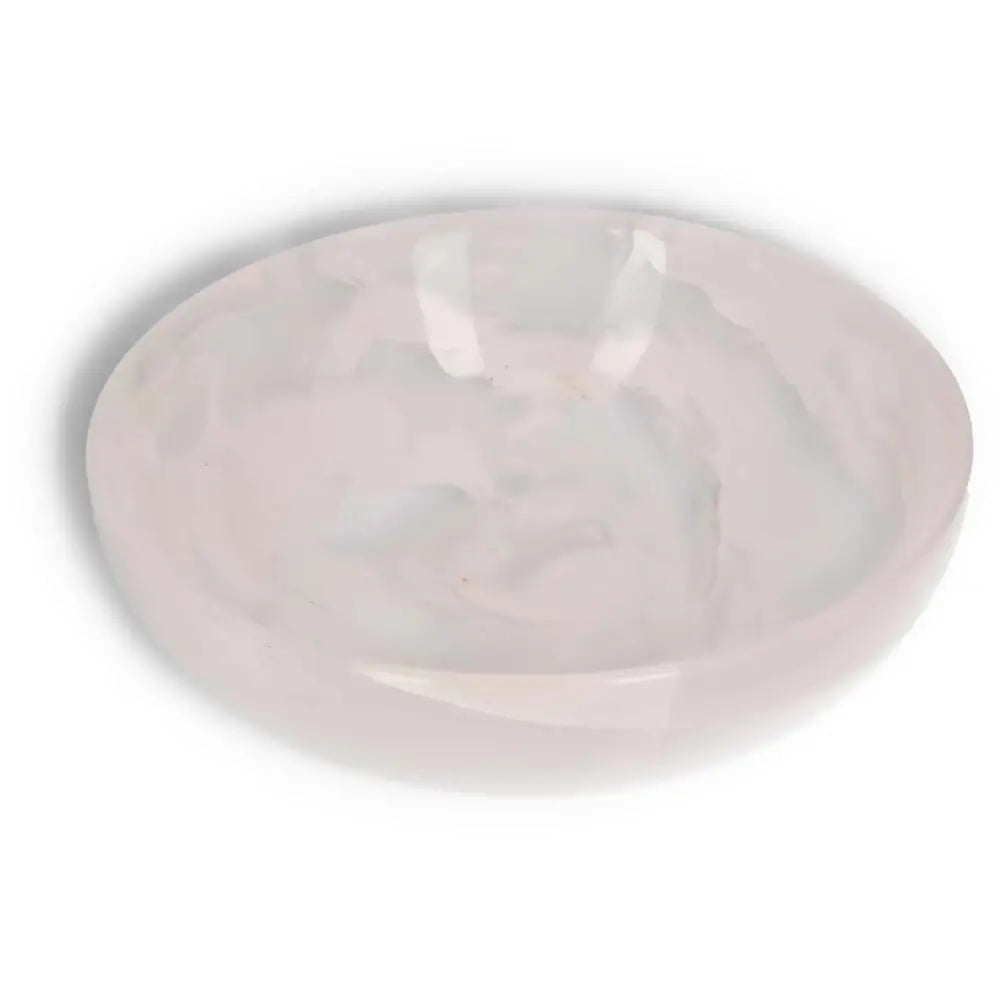 Elegant rose onyx bowl with polished surface and unique veining, ideal for enhancing home décor with sophistication and natural beauty.