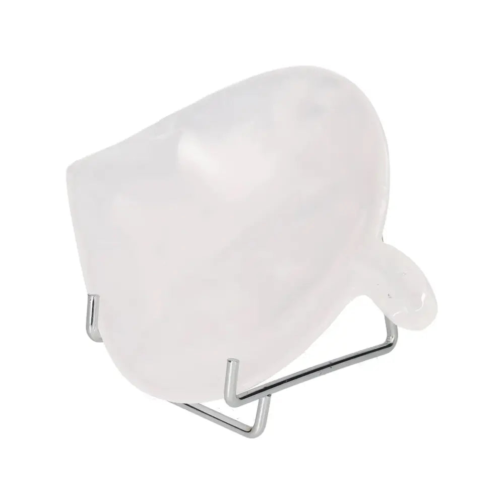 Elegant rose onyx platter with unique veining, displayed on a stand, perfect for enhancing your table setting with style and natural beauty.