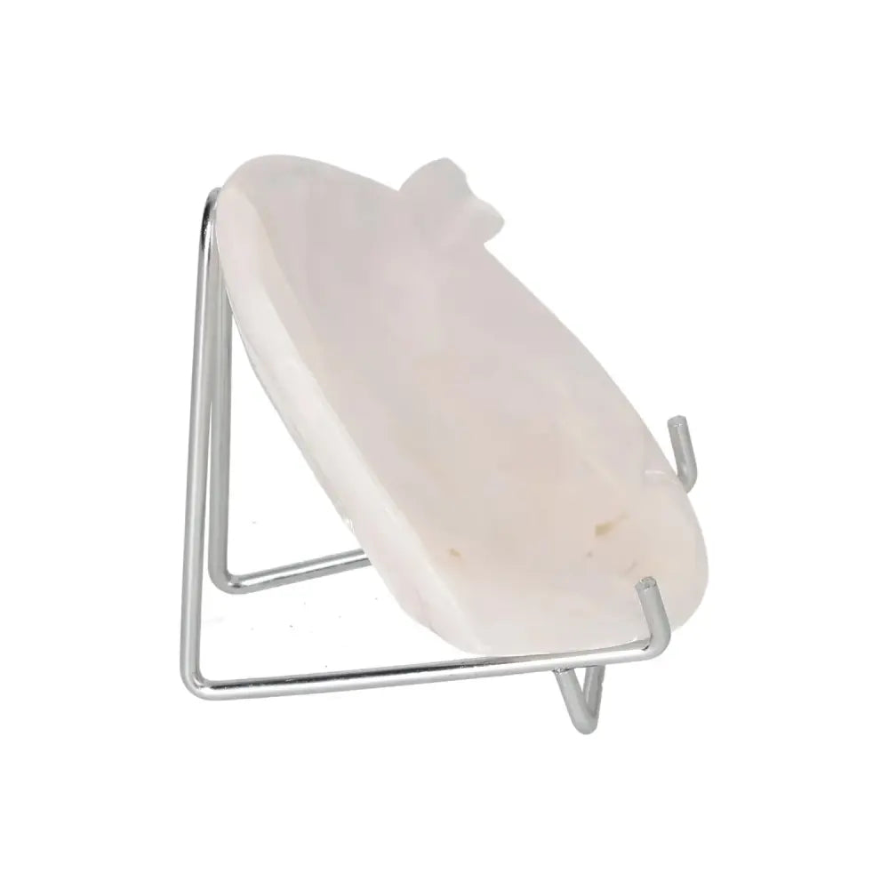 Elegant Rose Onyx Platter on display stand; a decorative piece symbolizing strength and self-discipline.