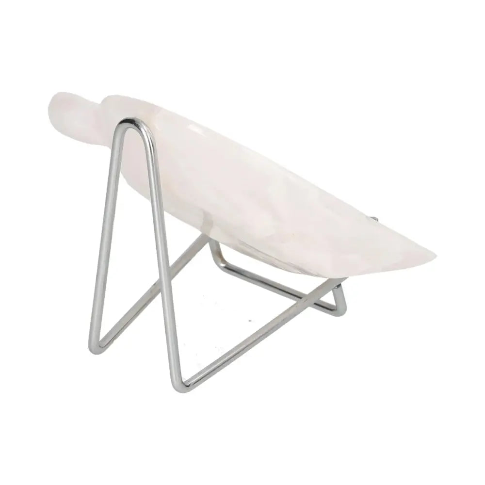 Rose Onyx Platter on metal stand, symbolizing strength and determination