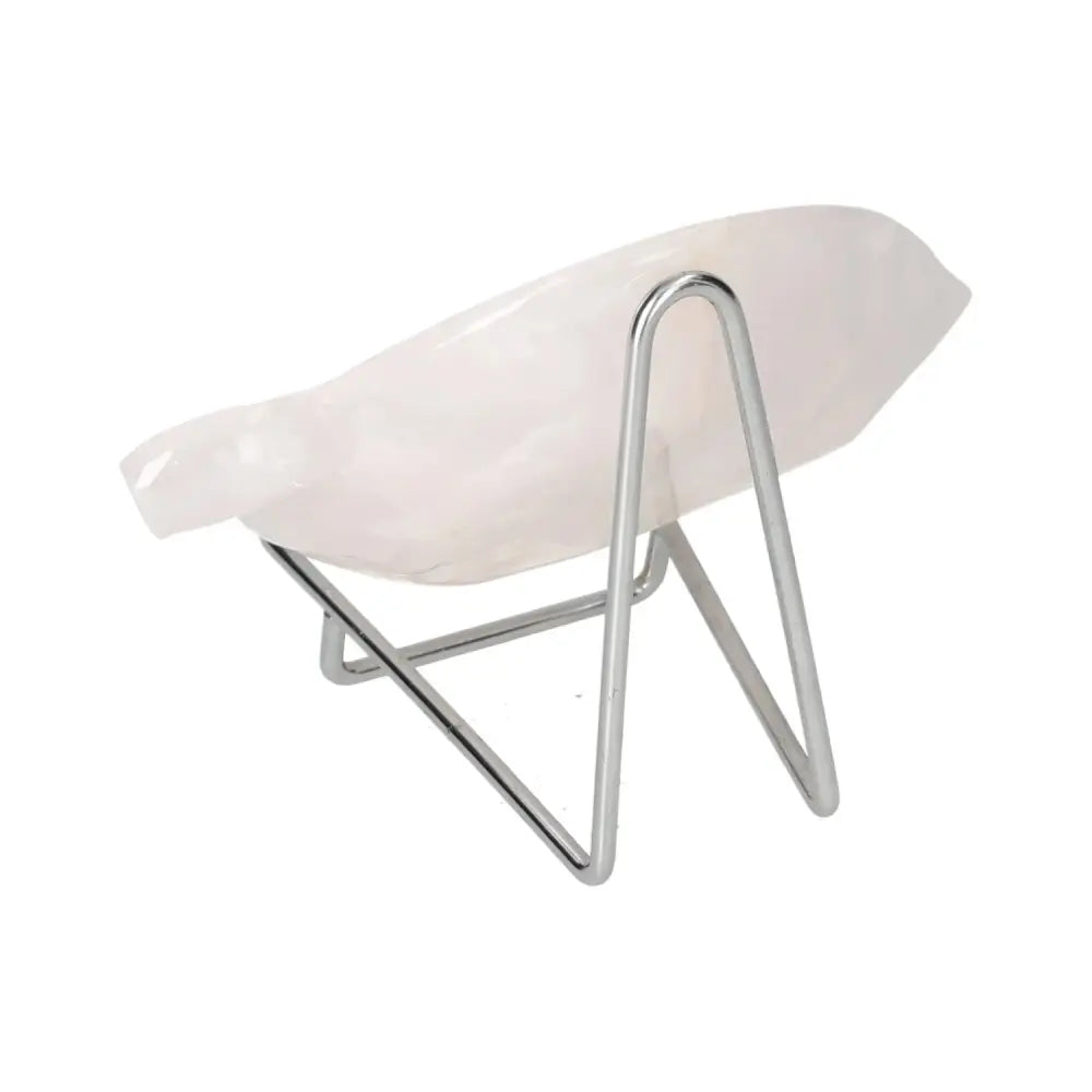 Rose Onyx Platter on modern metal stand, symbolizing strength and determination, ideal for decor and gifting.
