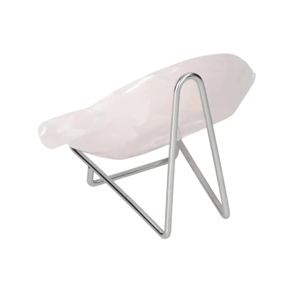 Rose Onyx Platter with a sleek silver stand, symbolizing strength and self-discipline, ideal for home decor and mindfulness.