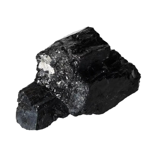 Rough Black Tourmaline Druze L crystal, Sylvia Crystals' premium stone for energy cleansing and mental grounding.