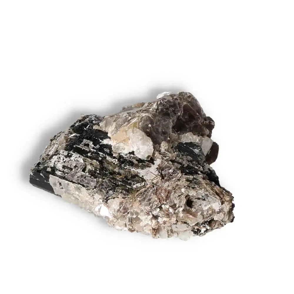 Rough Black Tourmaline Druze M crystal from Sylvia Crystals, ideal for neutralizing negative energies and enhancing spiritual wellness.