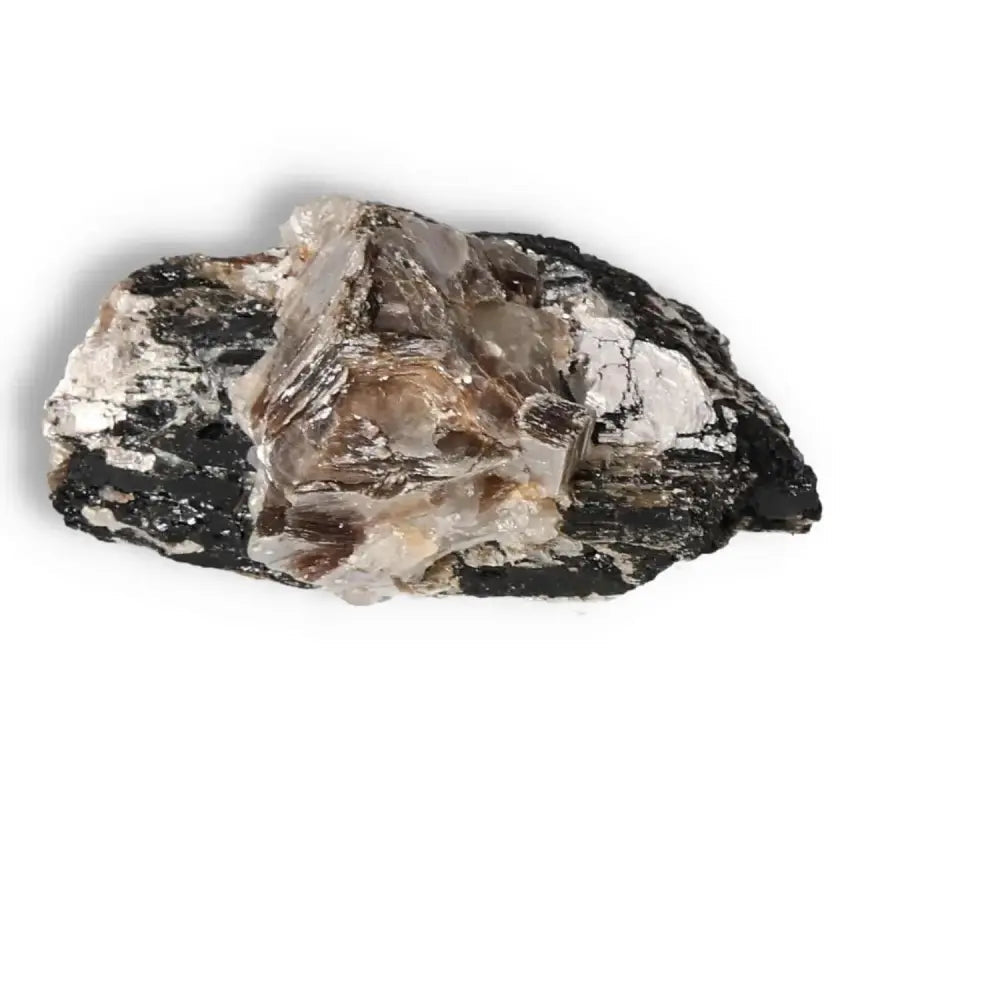 Rough Black Tourmaline Druze M crystal from Sylvia Crystals, known for spiritual wellness and neutralizing negative energies.