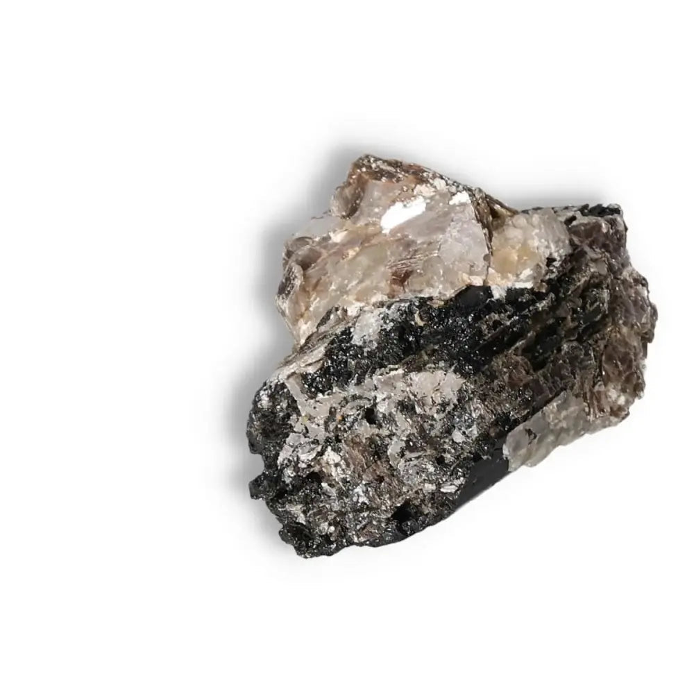 Rough Black Tourmaline Druze M crystal from Sylvia Crystals, enhances spiritual wellness and clarity by neutralizing negative energies.