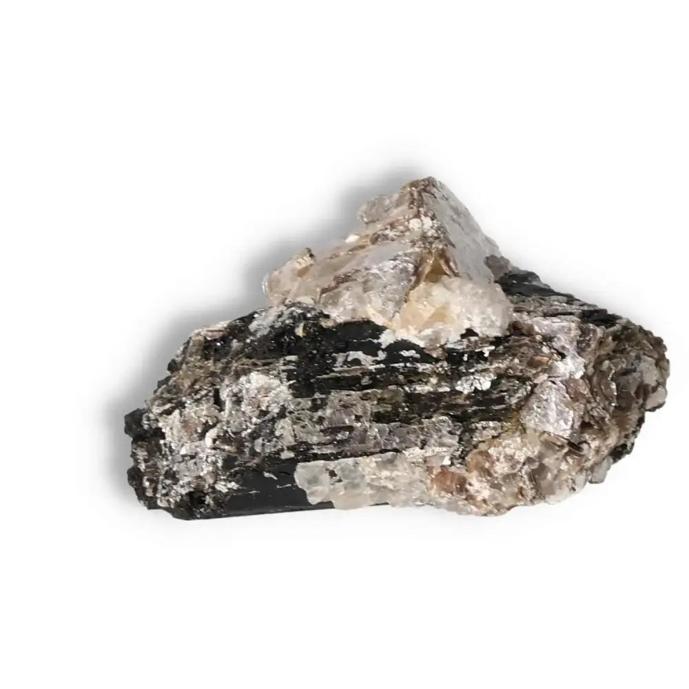 Rough Black Tourmaline Druze M crystal from Sylvia Crystals, ideal for spiritual wellness and neutralizing negative energies.