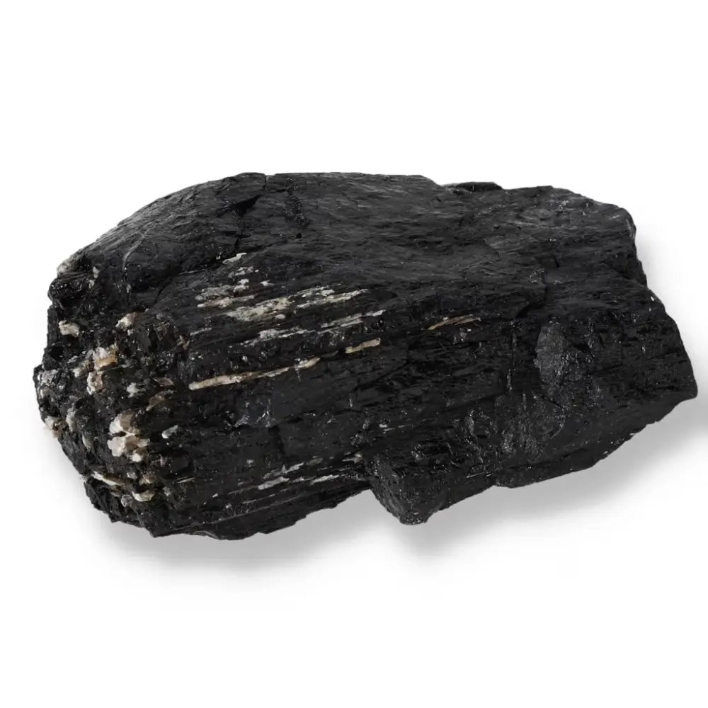 Rough Black Tourmaline Druze crystal showcasing unique formation and natural elegance, ideal for grounding and energy cleansing.