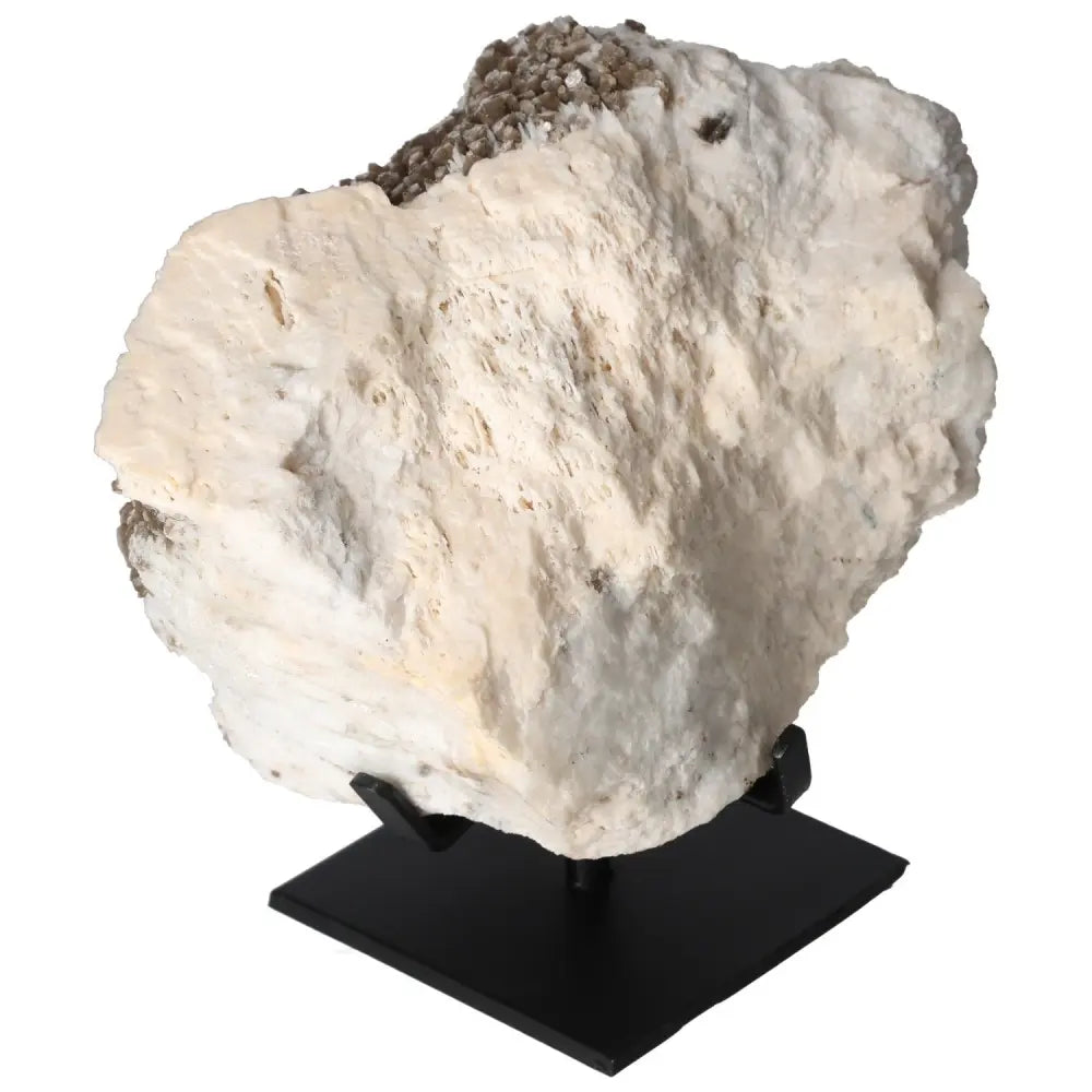 Rough Mica with Albite on Metal Stand - Elegant Natural Crystal Display by Sylvia Crystals