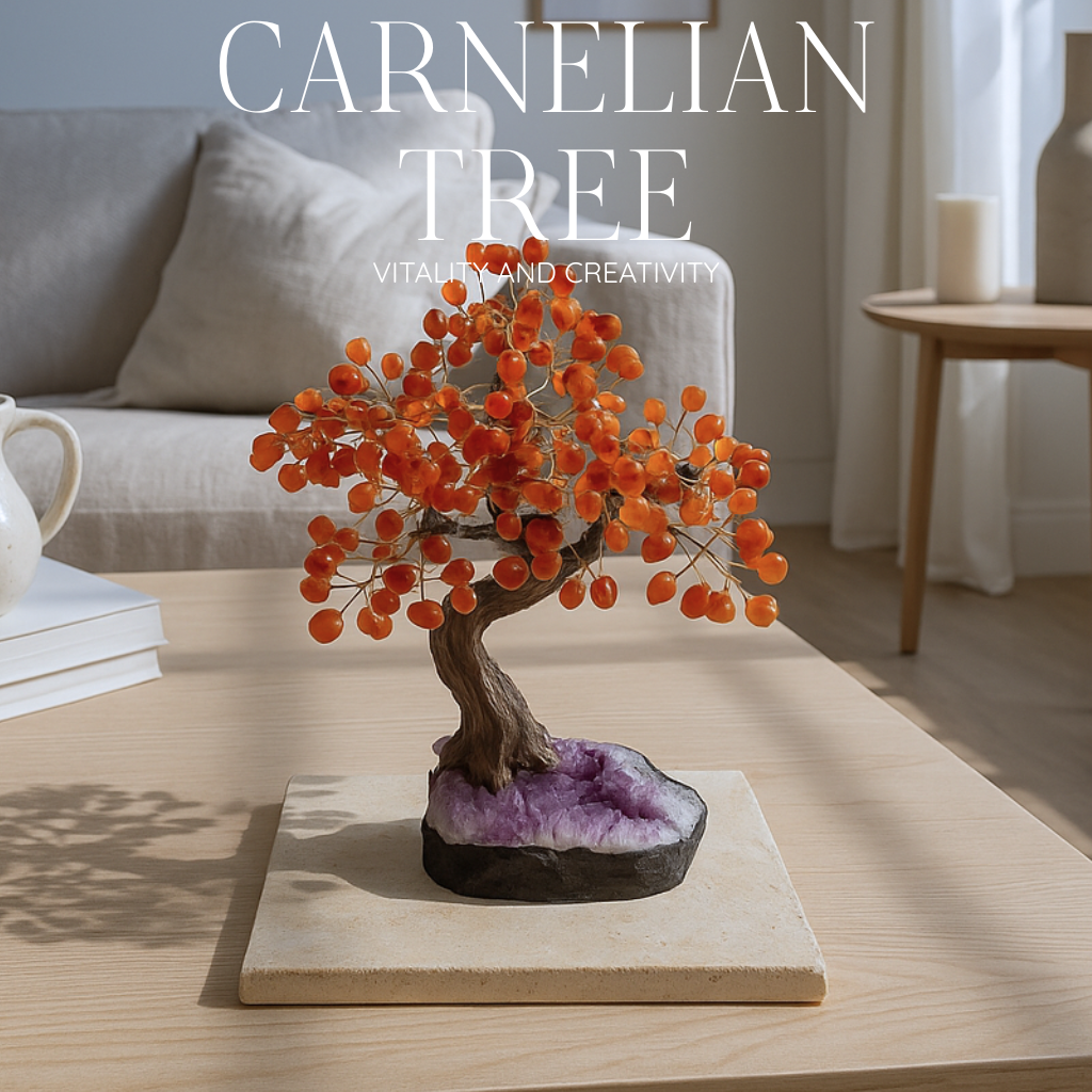 Getrommelter Karneol-Baum 40 cm – Lebendige Energie und polierte Eleganz