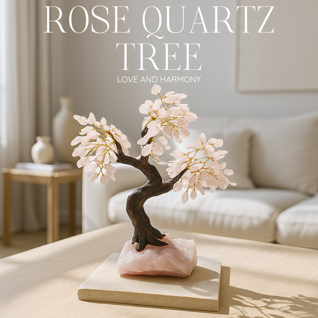 Albero di Quarzo Rosa Grezzo 40cm – Amore Naturale ed Energia Rilassante